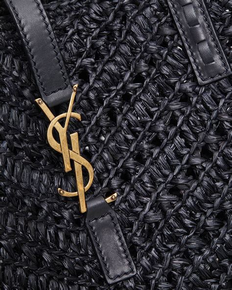 Saint Laurent Panier Small Ysl Tote Bag In Raffia Neiman Marcus