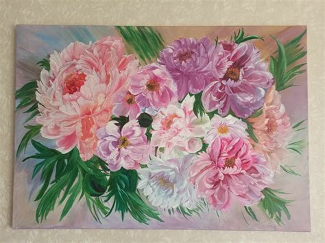 Картины: Пионы купить в интернет-магазине Ярмарка Мастеров по цене 8000 ...