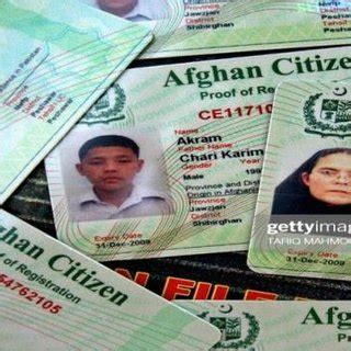 Proof Of Registration Cards Adapted From Afghan Refugee