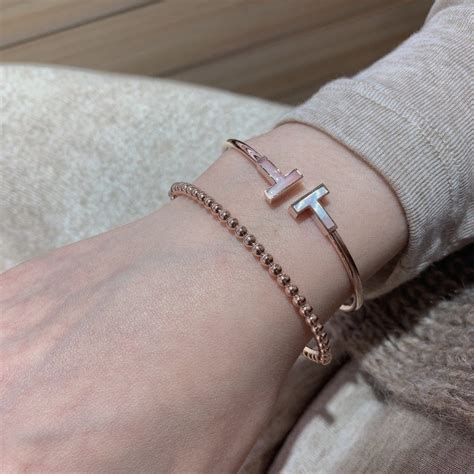 Jewelry Stacking: Tiffany T bracelet & Cartier love bracelet diamonds ...