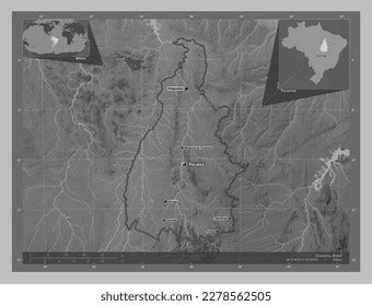 Haryana State India Bilevel Elevation Map Stock Illustration