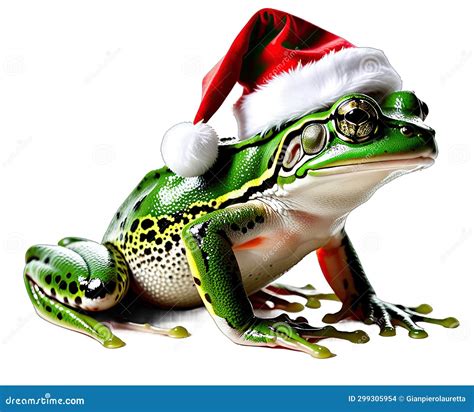 A Cute Christmas Frog Isolated On White Background With Png File