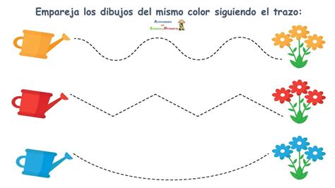 Fichas De Grafomotricidad Empareja Los Dibujos Del Mismo Color