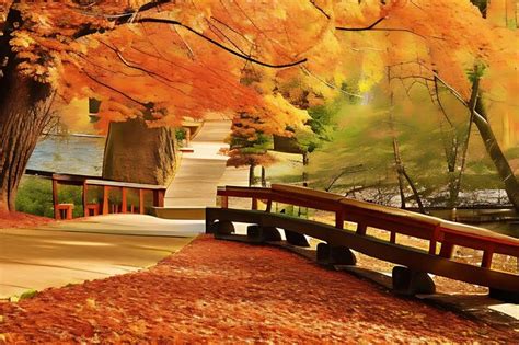 Premium AI Image | Beautiful park in autumn