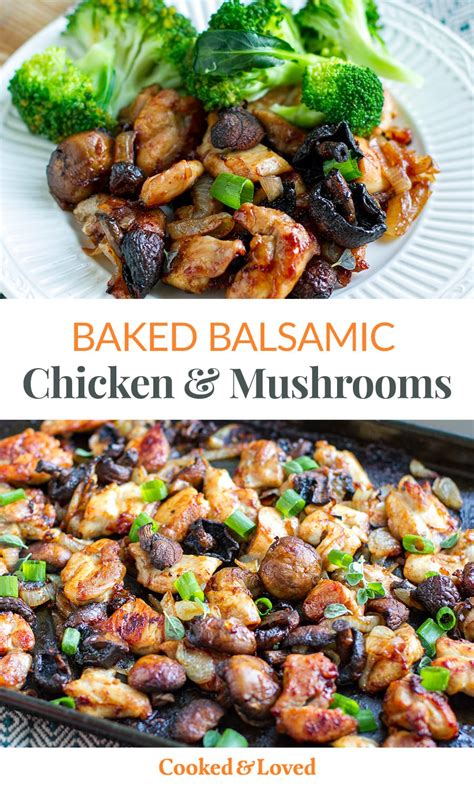 Balsamic Chicken And Mushrooms Sheet Pan Baked Recipe Ocean