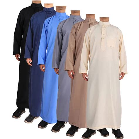 Ropa musulmana para hombre vestido islámico caftán Jubba Thobe