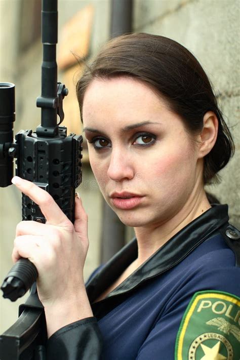 Police Woman With Assault Rifle Stock Photography - Image: 4151702