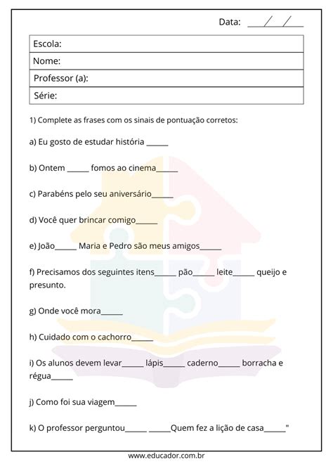 Atividades De Revisão 6 Ano Português Com Gabarito - Atividades de português para 6º ano para imprimir com gabarito - Educador