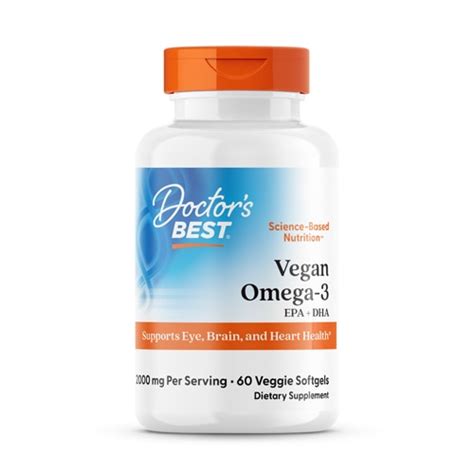 Doctors Best Vegan Omega 3 Epadha 2000 Mg Per Serving 60 Veggie