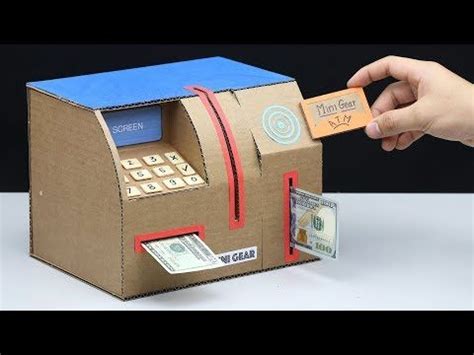 DIY ATM YouTube Cardboard Box Crafts Diy Money Cardboard Crafts