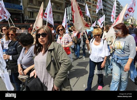 Thessaloniki Greece May 1st 2017 Greeks Mark May Day With A 24 Hour