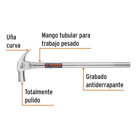 Martillos tubulares pulidos uña curva cabeza cónica Herramientas