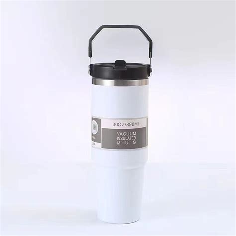 890ml Ice Cup 304 Stainless Steel Water Cup Mugs Thermos Cup With Straw