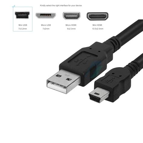 Mini USB Cable 5 Pin Mini USB To USB A Male To Male 1 5m PC