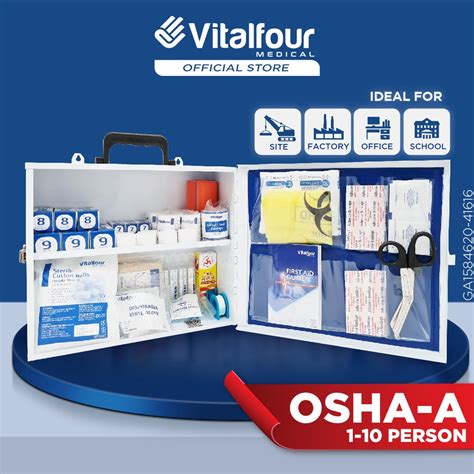 VitalFour OSHA Workplace First Aid Kit By DOSH BOX A B C Shopee