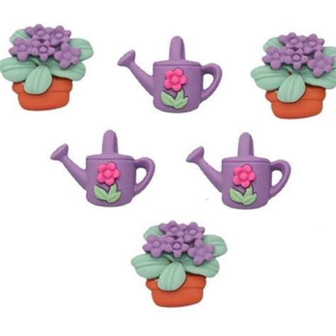 Flower Pot Buttons Etsy