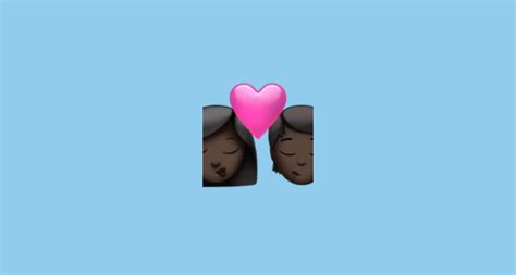 Bacio Tra Coppia Donna Persona Carnagione Scura Emoji On