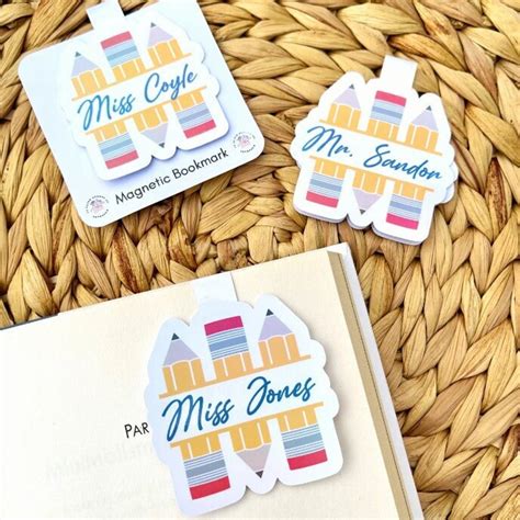 Personalized Magnetic Bookmark For Teachers Bookish Gifts Etsy