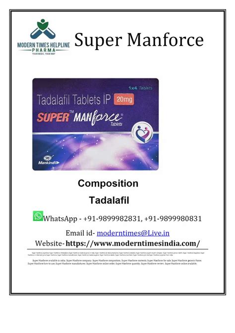 Super Manforce Mg Tablet At Best Price In New Delhi By Modern Times