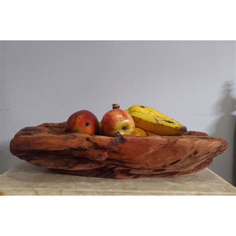 Imponente E Rustica Fruteira Centro De Mesa Em Madeira Nobre Shopee