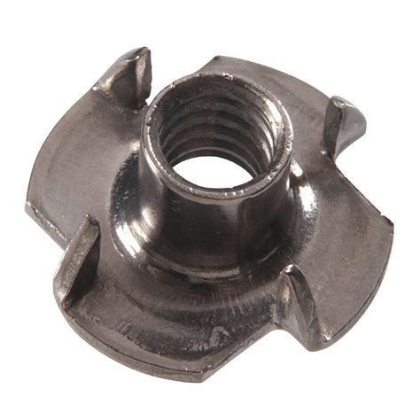 The Hillman Group 1 4 20 X 5 16 In X 3 4 In Stainless Steel Pronged Tee Nut 25 Pack 4149