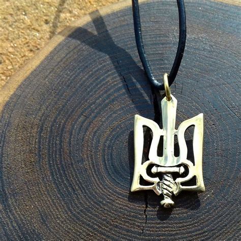 Ukrainian Tryzub Pendant Bronze Ukraine Symbol Trident Etsy Jewelry