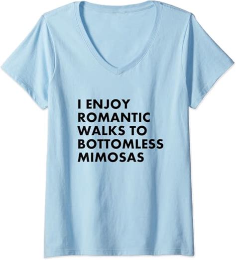 Womens Bottomless Mimosas Romantic Walk Brunch T V Neck T Shirt Clothing