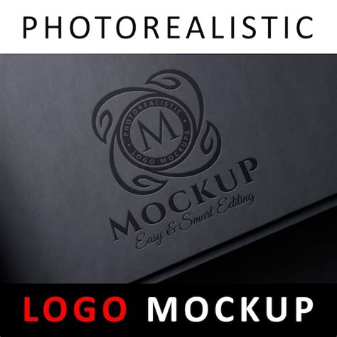 Premium Psd Logo Mock Up Pressed Logo On Black Paper