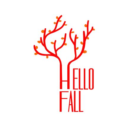 Fall Autumn Leaves Vector Design Images Hello Fall Text Simple Dry