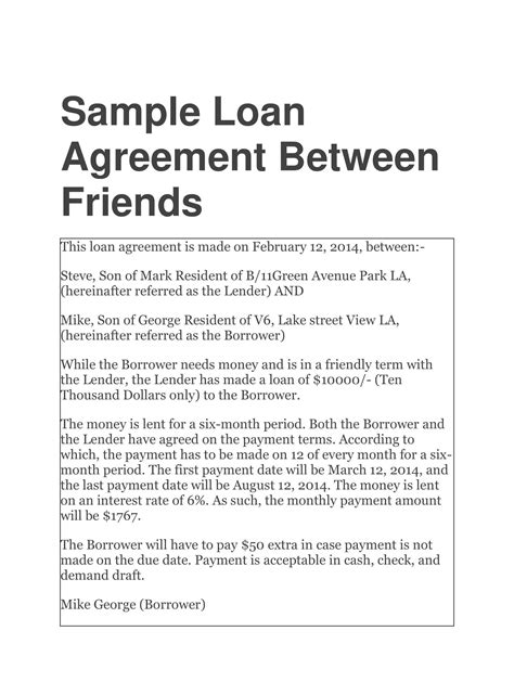 Free Printable Family Loan Agreement Templates [PDF, Word, Excel]