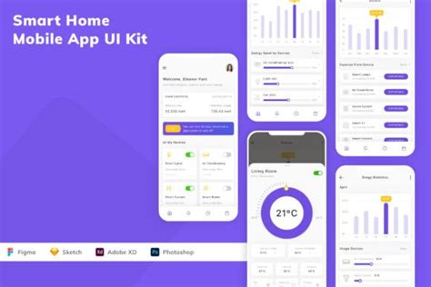 Smart Home Mobile App Ui Kit Graphic By Betush Creative Fabrica