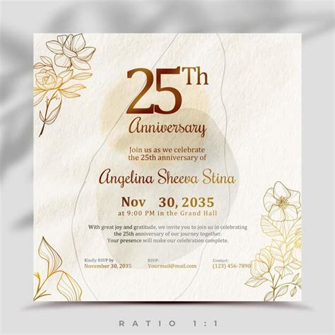 Anniversary Celebration Square Template Premium AI Generated PSD