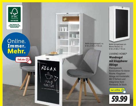 Livarno Home Wandregal Mit Klappbarer Ablage Angebot Bei Lidl