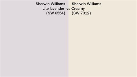 Sherwin Williams Lite Lavender Vs Creamy Side By Side Comparison