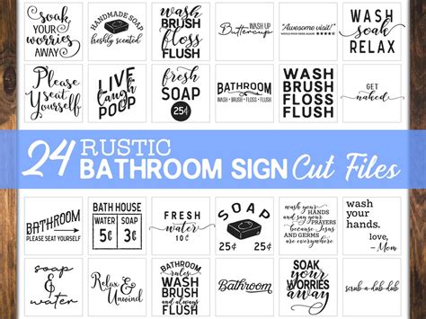 Rustic Bathroom SVG Bundle. Bathroom Quotes Svg Bundle. Farmhouse Bath ...