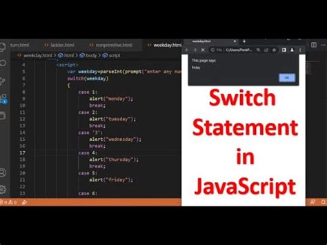 Switch Statement In Javascript Weeks Day Program In Js Javascript