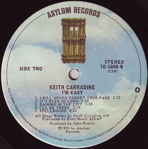 Keith Carradine Im Easy LP Album San Akerrecords Nl