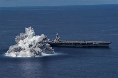 Aircraft Carrier USS Gerald R. Ford Completes First Ship Shock Trials - Naval News