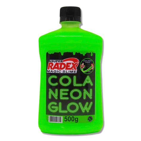 Cola Neon Glow Verde Radex Magic 500g Ideal Para Slime E