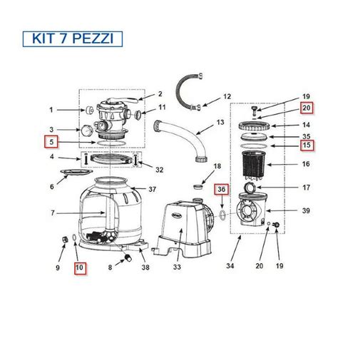 Intex Kit Guarnizioni Pompa Filtro A Sabbia Modello E