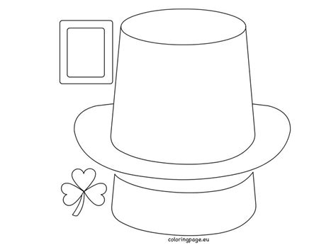 Leprechaun Hat Paper Craft Coloring Page St Patricks Day Crafts