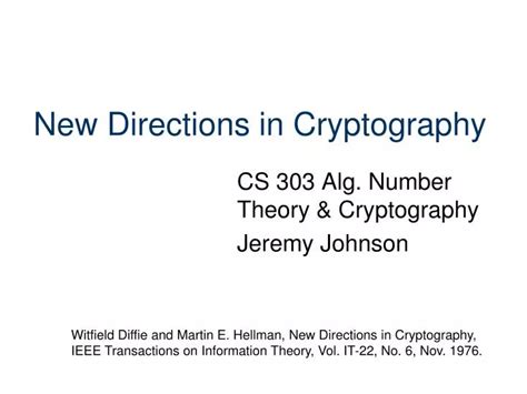 Ppt New Directions In Cryptography Powerpoint Presentation Free