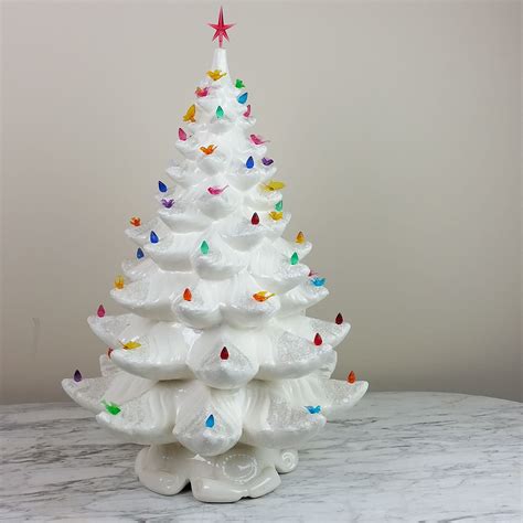 Large 23 Atlantic Mold White Ceramic Christmas Tree With Etsy