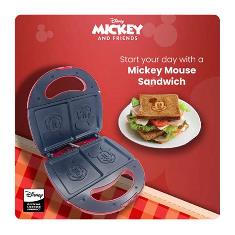 Russell Taylors 2 Slices Disney Mickey And Friends Sandwich Maker Red