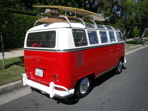 1967 VW Bus Rare 21 Window Walk Thru Samba Bus Rag Top For Sale