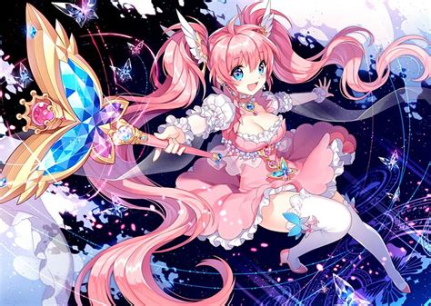 Mahou Shoujo Staff Dress Adorable Magical Girl Twin Tail Anime