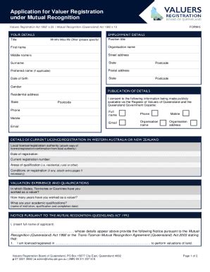 Fillable Online Mutual Recognition Application Form 2 Fax Email Print