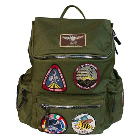 Muzemerch Top Gun Nylon Backpack Olive Bag With Patch