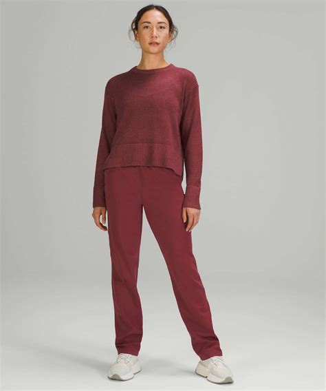 Lululemon Cashlu Boxy Crewneck Sweater Heathered Mulled Wine Lulu