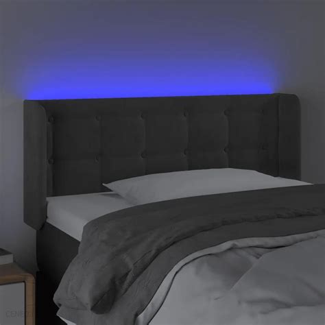 Vidaxl Zagłówek Do Łóżka Z Led Ciemnoszary 93X16X78 88 Cm Aksamit 13452